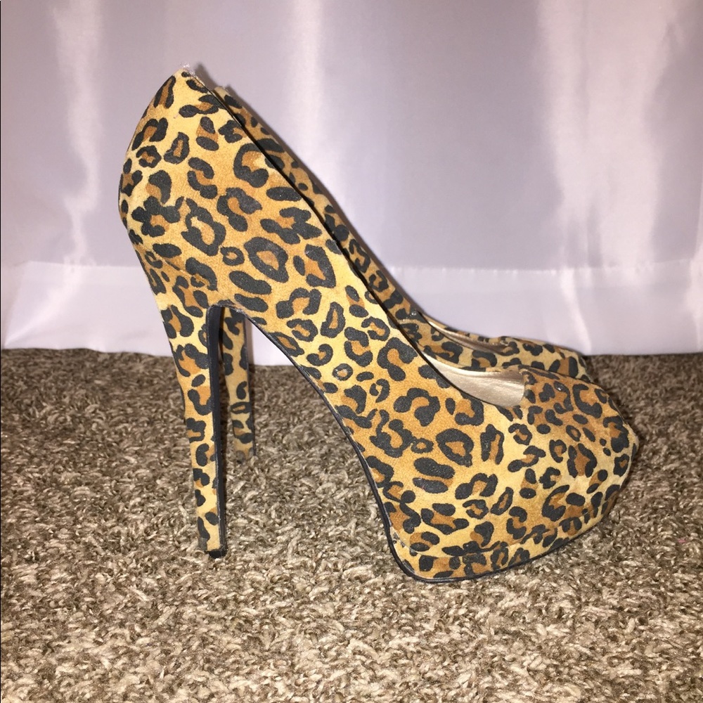 Charlotte Russe Peep Toe Cheetah Heels